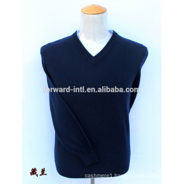 Plain knit V Neck Cashmere Men Pullover